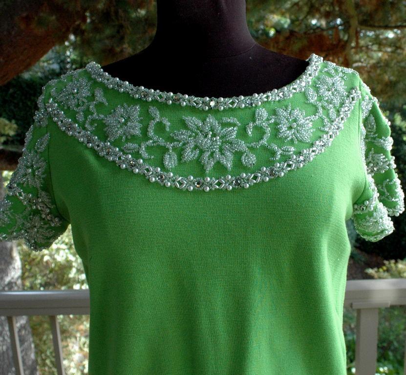Vintage Heavily Beaded Wool Knit Top by Palio of Hong Kong