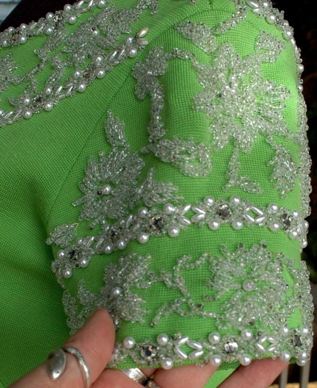 Vintage Heavily Beaded Wool Knit Top by Palio of Hong Kong