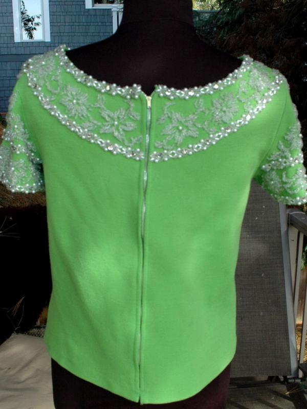 Vintage Heavily Beaded Wool Knit Top by Palio of Hong Kong