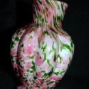 Vintage Fenton Art Glass Vase Vasa Murrhina Rose Aventurine
