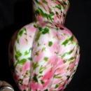 Vintage Fenton Art Glass Vase Vasa Murrhina Rose Aventurine