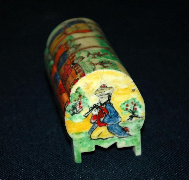 Hand Painted on Camel Bone Persian Trinket Casket or Box