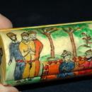 Hand Painted on Camel Bone Persian Trinket Casket or Box