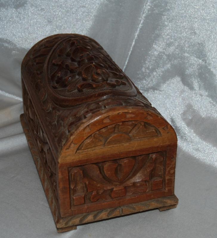 Old Mexico Carved Wood Dome Top Box