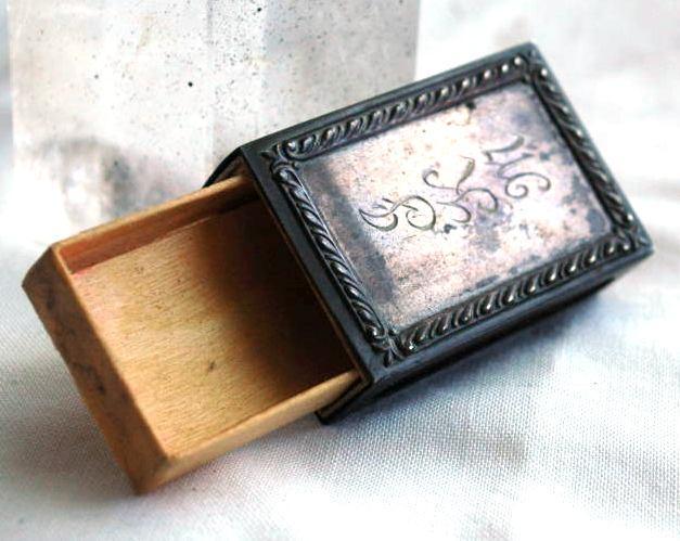 Antique Sterling MatchBoX Safe, Holder, Vesta with Box and Striker