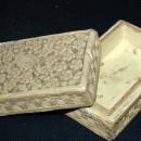 ANTIQUE & RARE CHINESE CINNABAR HAND CARVED WHITE LACQUER BOX