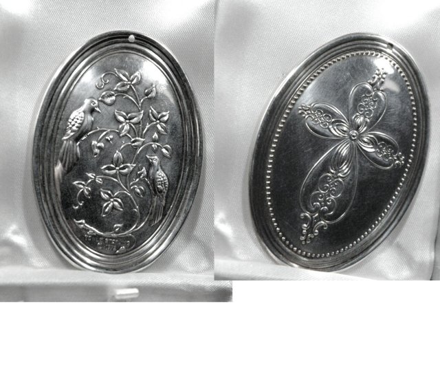 Sterling silver Christmas medallion ornament