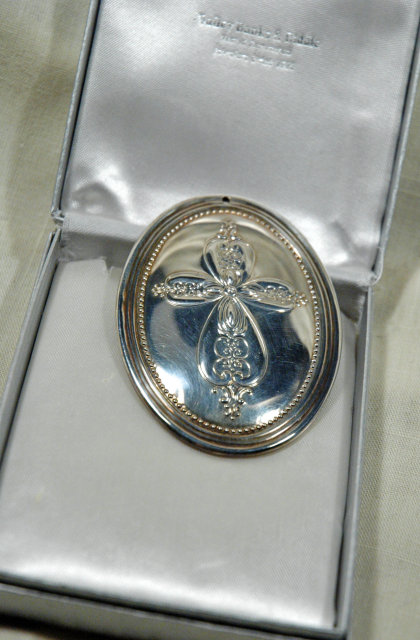 Sterling silver Christmas medallion ornament