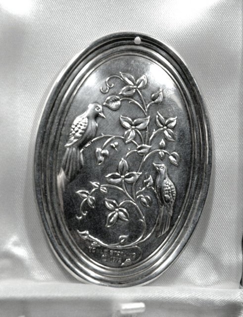 Sterling silver Christmas medallion ornament