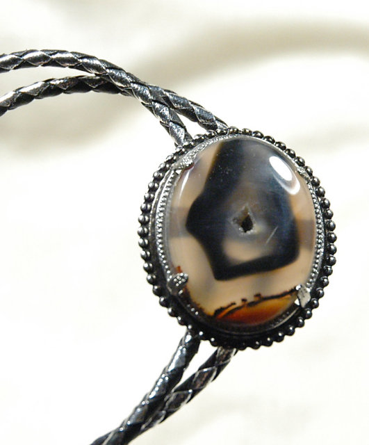 Huge Montana Moss Agate Bolo crystaline center