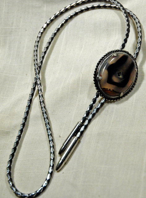 Huge Montana Moss Agate Bolo crystaline center