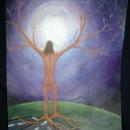 Surreal Painting Naked Tree-Man , Artist Signed