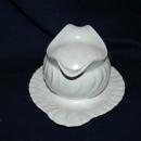 Franciscan Ware Coronado Swirl - Matte White - Very Nice Gravy Boat With Attached Plate