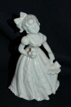 Lefton By Marika White Porcelain Girl with Parasol