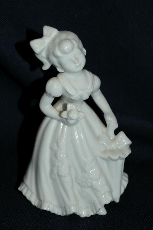 Lefton By Marika White Porcelain Girl with Parasol