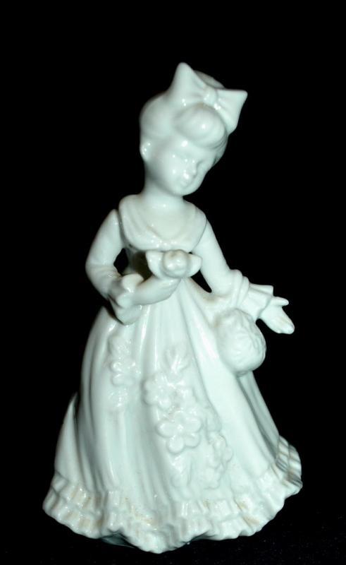Lefton By Marika White Porcelain Girl with Purse