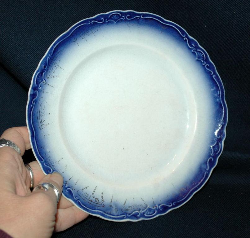 La Francaise Porcelain Flow Blue Plate