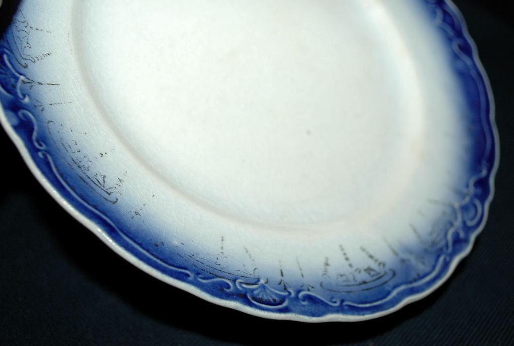 La Francaise Porcelain Flow Blue Plate