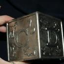 ABC 123 Block Silver Plated Coin Bank - Raimond Japan Vintage