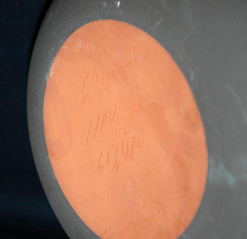 Incised Navajo Indian Pottery Vase Signed Woods & Numbered