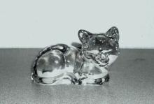 Vintage Princess house Pet cat Kitten Lead Crystal Figurine Paper Weight Germany.