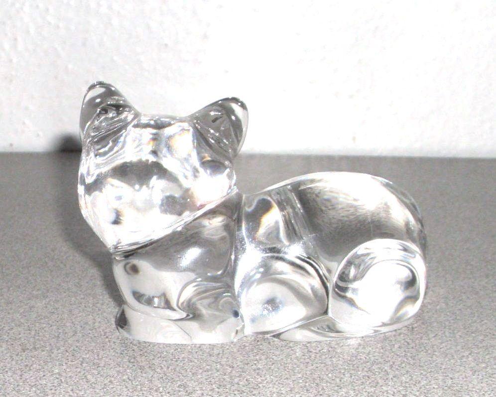Vintage Princess house Pet cat Kitten Lead Crystal Figurine Paper Weight Germany.