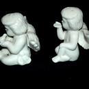 Pair of White Porcelain Cherub Angel Salt Pepper Shakers
