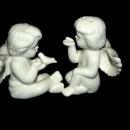 Pair of White Porcelain Cherub Angel Salt Pepper Shakers