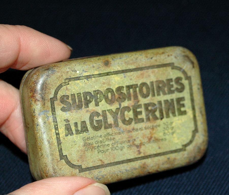 Antique French Tin Glycerin Suppositories