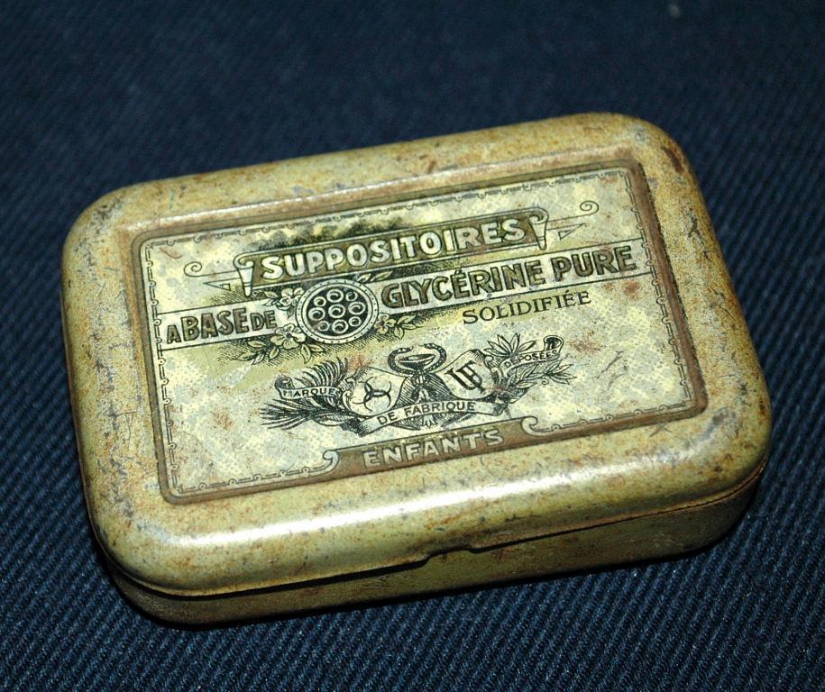 Antique French Tin Glycerin Suppositories