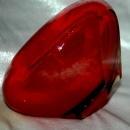 ORANGE ART GLASS SOMMERSO BOWL or Pot Faceted on 2 sides