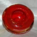 ORANGE ART GLASS SOMMERSO BOWL or Pot Faceted on 2 sides