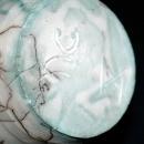 Blue and White Horse Hair StonewarePottery Vase signed