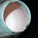 Blue and White Horse Hair StonewarePottery Vase signed