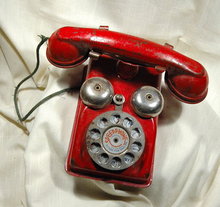 Vintage metal Toy Phone Speed Phone by The Gongbell MFG. Co.