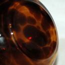 Empoli Tortoise Glass Vase with Crimped Top Mid Century Modernist
