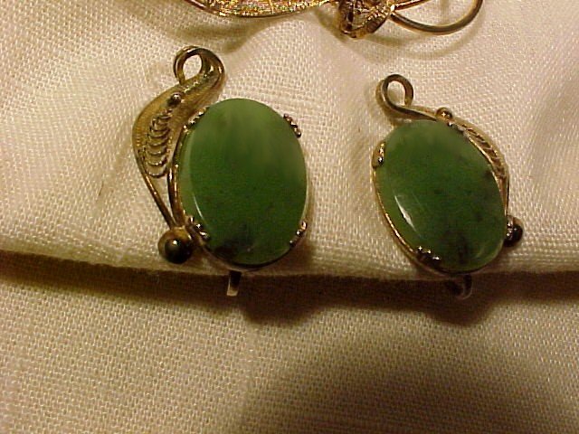 Sorrento Vermeil Sterling Silver & Jade Set