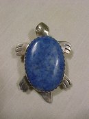 Hand crafted Native American Navajo Denim Lapis Serling Bolo Turtle signed D.Secaterd