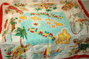Vintage Hawaiian Souvenir Scarf Silk Rayon
