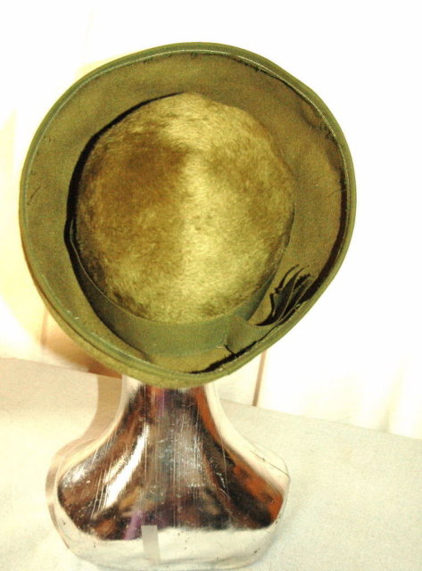 Olive Green Sharon Original Fur Felt Hat Italian Imported