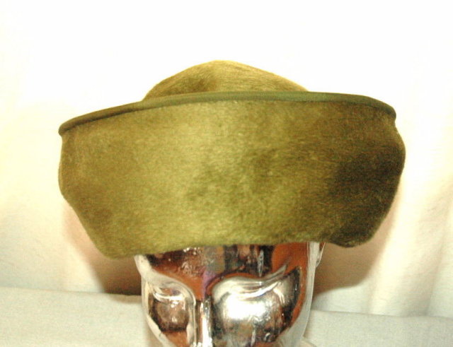 Olive Green Sharon Original Fur Felt Hat Italian Imported