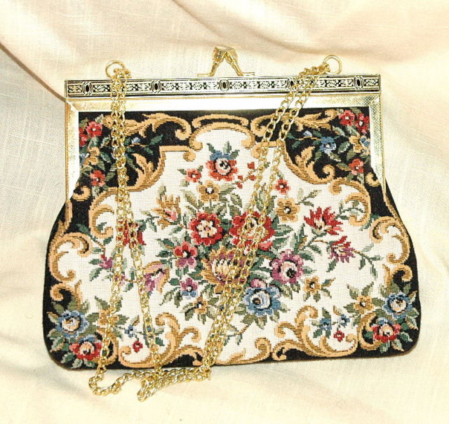 Lovely Floral Tapestry Purse