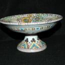 VINCENZO PINTO VIETRE Hand painted Majolica Compote, 19th Century Italian