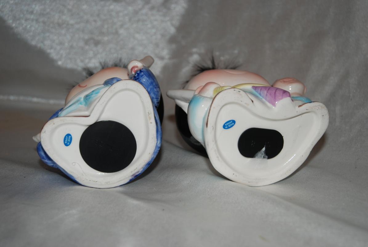 2 Novelty Ceramic Karate Coin Banks -Japan- Rare