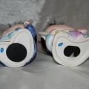 2 Novelty Ceramic Karate Coin Banks -Japan- Rare