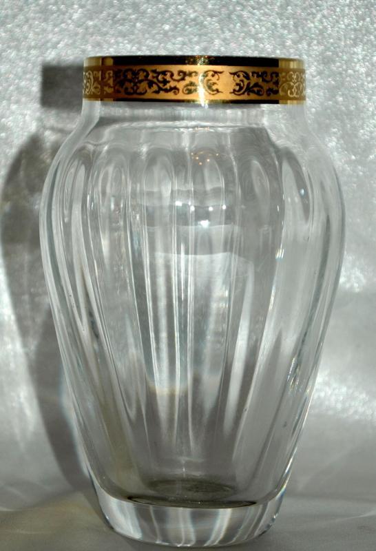 Crystal Vase with 24k Gold Leaf Band, Autumn Collection by Lenox