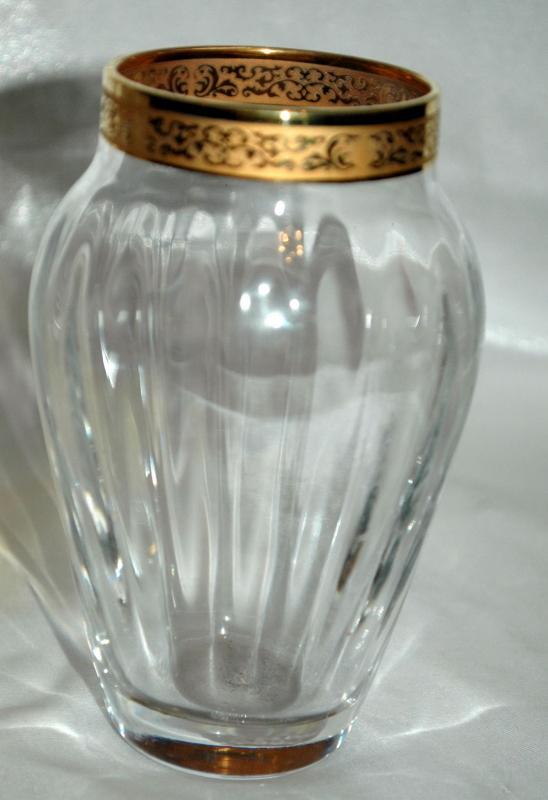 Crystal Vase with 24k Gold Leaf Band, Autumn Collection by Lenox