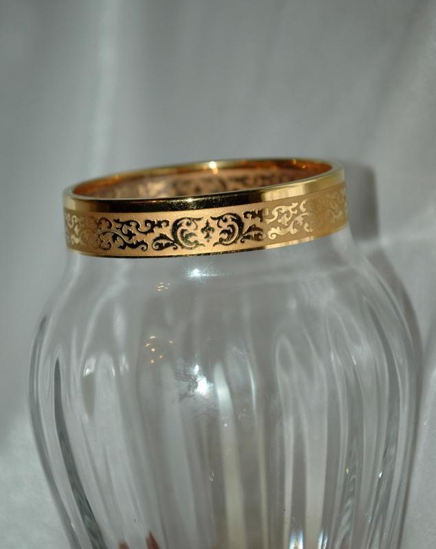 Crystal Vase with 24k Gold Leaf Band, Autumn Collection by Lenox