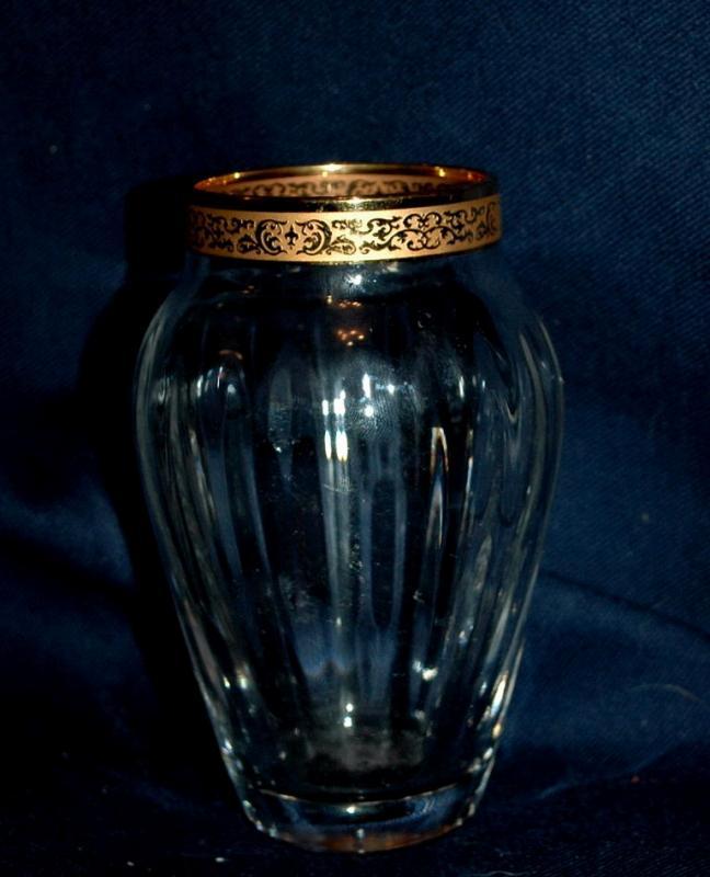Crystal Vase with 24k Gold Leaf Band, Autumn Collection by Lenox