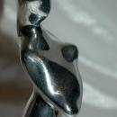 Hoselton Art Polished Aluminum Sculpture Mother holding Baby , Rare